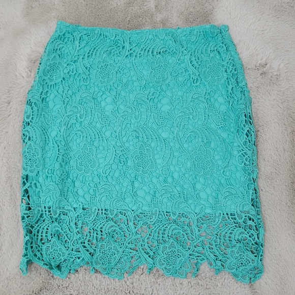 Ambiance Dresses & Skirts - Nwot Aqua Lace Skirt